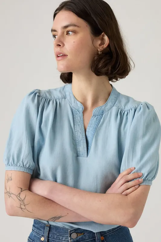 Levi's Amelie Blouse Where The Skies Are Blue Maat: S | Blouses Outlet | Dames | Blauw