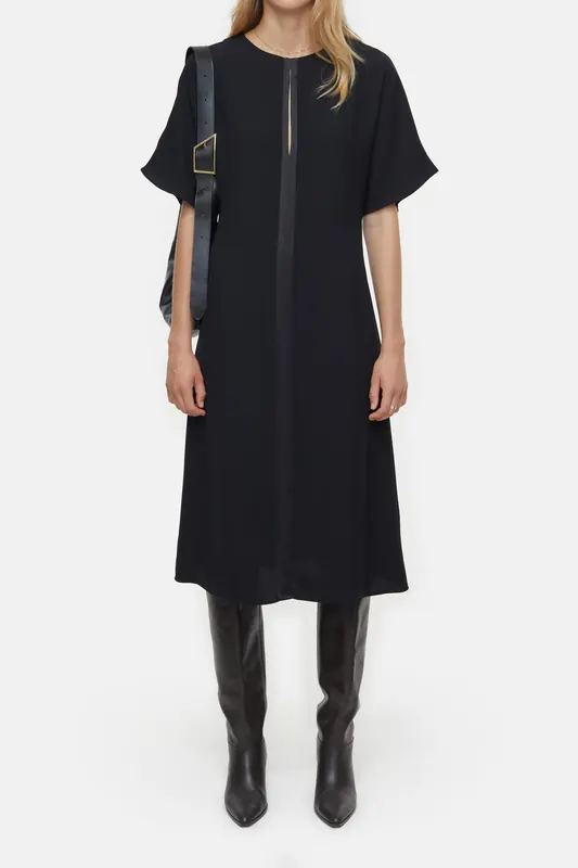 Closed Midi Length Sleeve Dress Black Maat: XS | Midi Jurken Outlet | Dames | Zwart