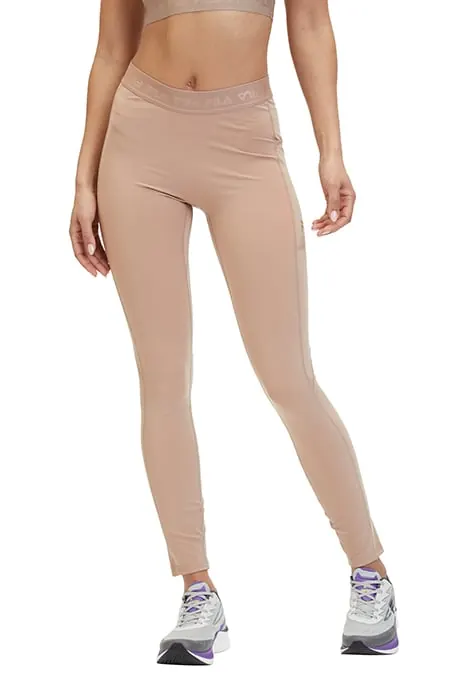 FILA Roses Running Tights Mocha Meringue Maat: XS | Sportleggings Outlet | Dames | Beige