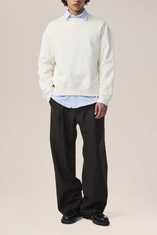 NN.07 David Crewneck Sweatshirt Ivory Maat: M | Sweaters Outlet | Heren | Wit
