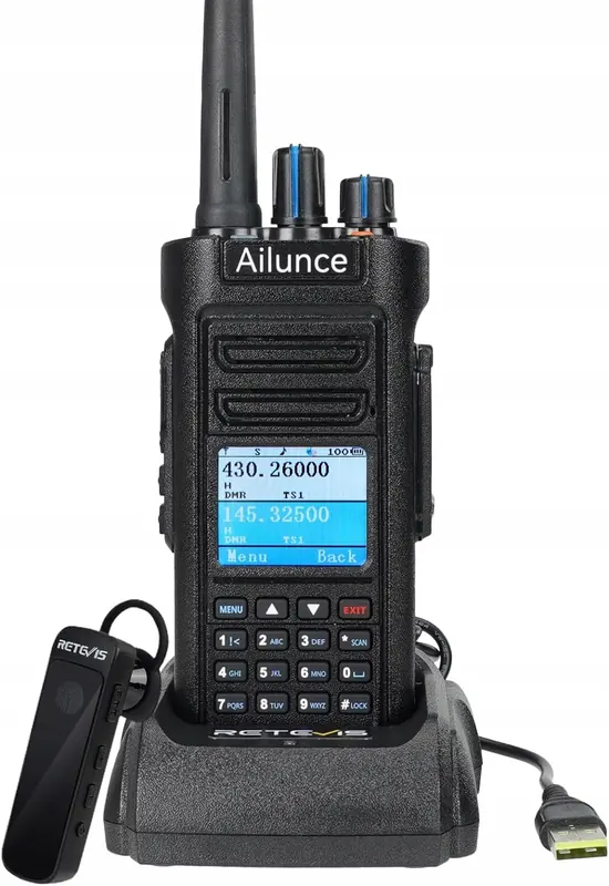 Retevis Ailunce HD2 Vysielačka, Dmr Rádio, Gps, Bluetooth 5.0, Dosah 5KM