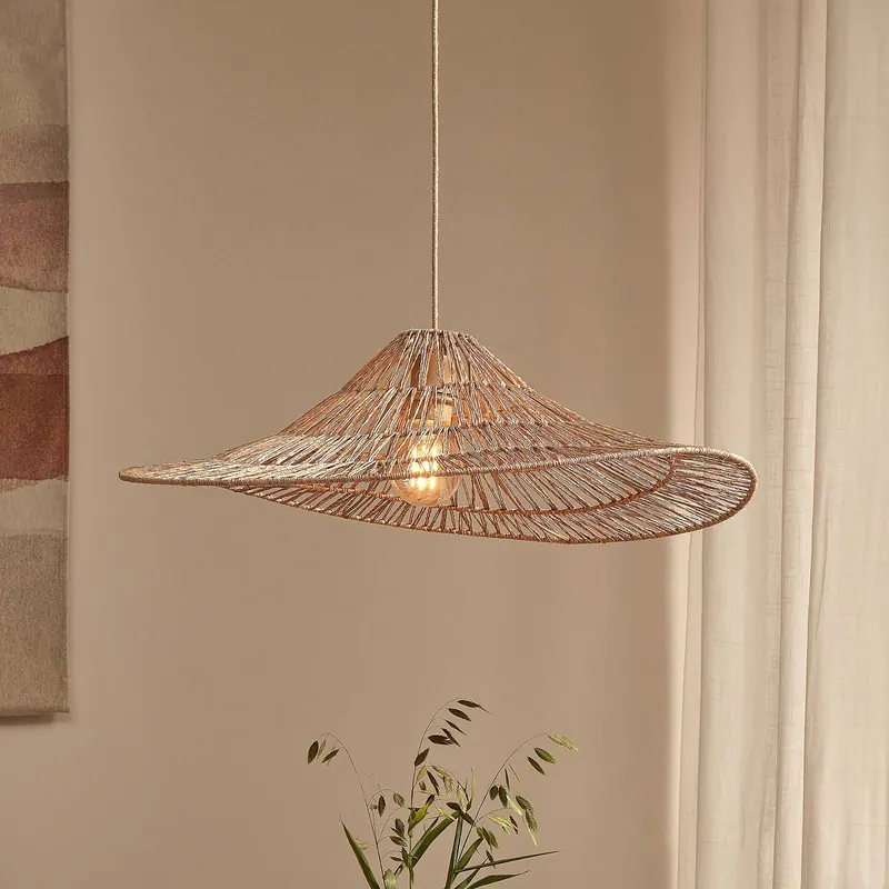 GOOD & MOJO Żyrandol Cuzco, kolor naturalny, Ø 65 cm, juta