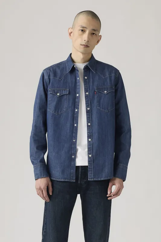 Levi's Barstow Western Standard Fit Shirt Maat: XS | Casual Overhemden Outlet | Heren | Blauw