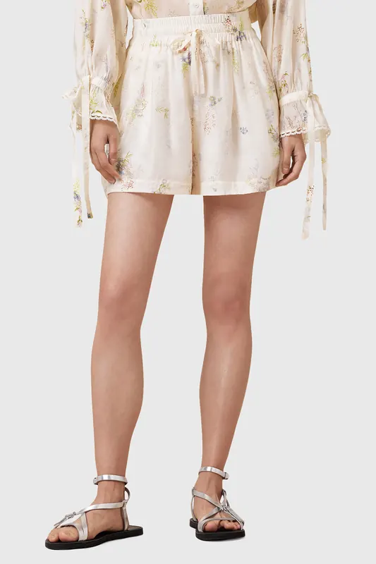 AllSaints Isla Short Laci Ecru White Maat: 2 | Korte Broeken Outlet | Dames | Ecru