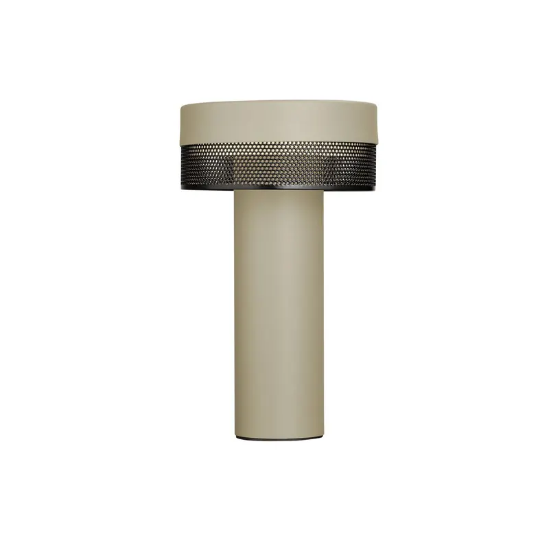 Lampa stołowa LED Akumulator siatkowy, wysokość 24 cm, piaskowy/czarny