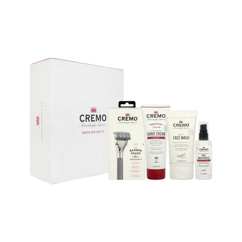Cremo Zestaw prezentowy Smooth Skincare dla mężczyzn Maszynka do golenia + Krem do golenia 177 ml + Mydło do mycia twarzy dla mężczyzn 147 ml + Nawilż
