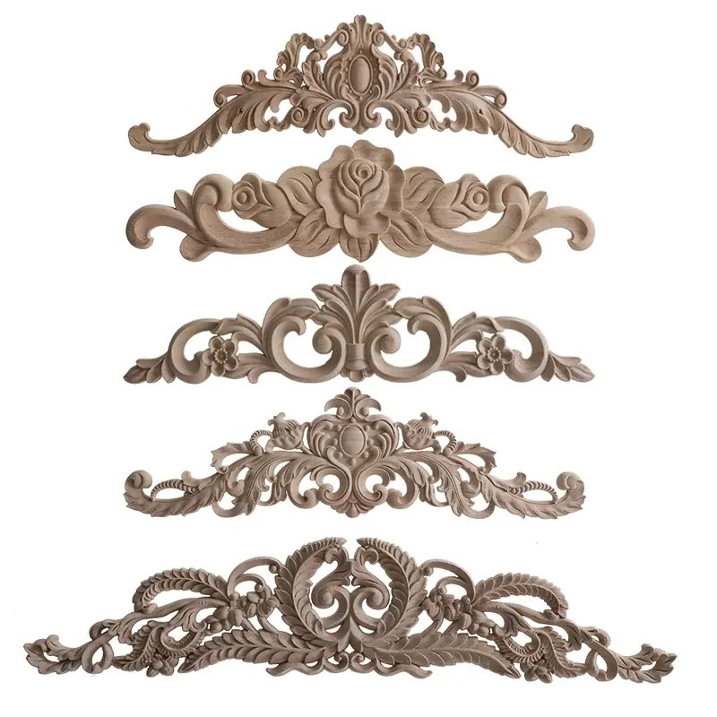 Apliques Pared Acento Calcomanías Decorativas Tallado En Para Muebles Esquina Onlay Decoración Del Hogar Calcomanía Floral