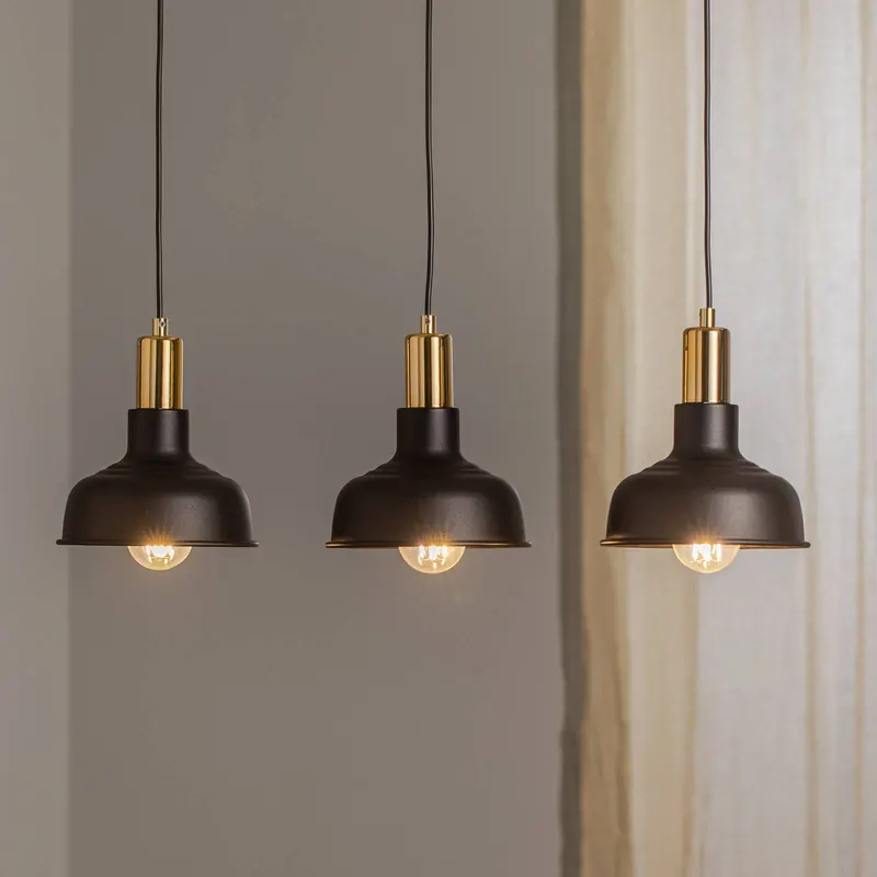 Lampa wisząca Gubo, 3-punktowa, czarna