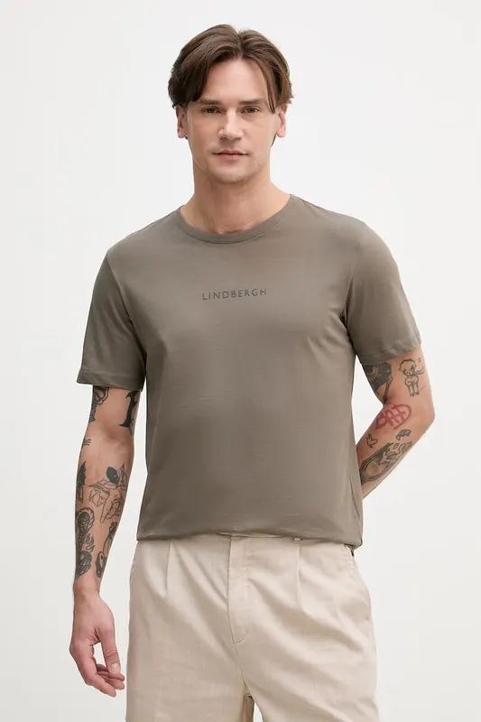 Lindbergh T-shirt basic męski bawełniany