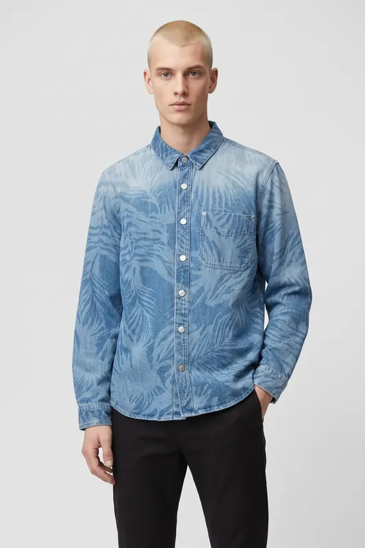 IRO Paris Kopin Overshirt Laser Denim Maat: S | Casual Overhemden Outlet | Heren | Blauw