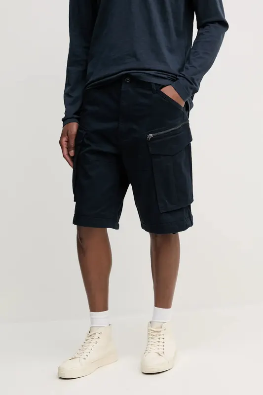 G-Star szorty cargo męskie bawełniane z elastanem Rovic zip relaxed 12