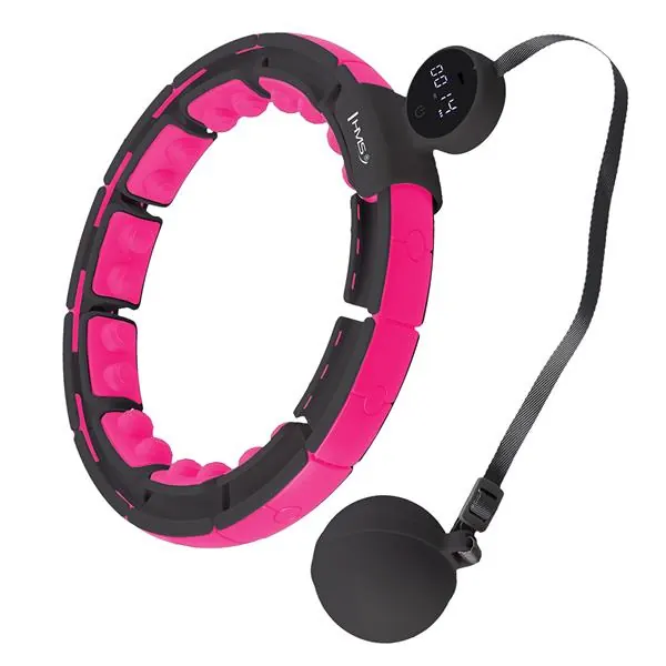 HMS HHM16 HULA HOP BLACK/PINK Z MAGNESAMI I OBCIĄŻNIKIEM + LICZNIK