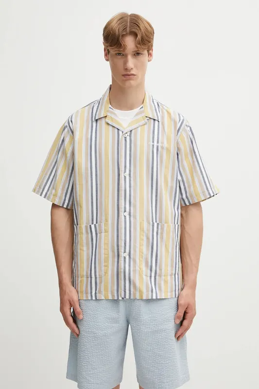 Carhartt WIP koszula z domieszką lnu S/S Folsey