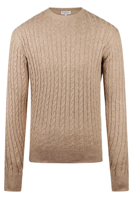McGregor Cable Crew Neck Sweater Sand Maat: 3XL | Sweaters Outlet | Heren | Beige