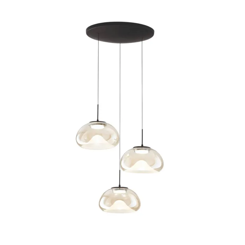 Żyrandol LED Brena, 3-punktowy, koniakowy, Ø 35 cm CCT, ściemniany