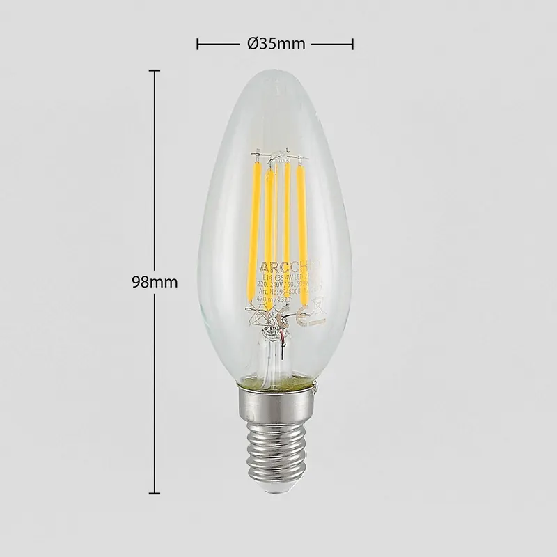 Żarówka LED E14 Filament 4W 2700K 3-stopniowy ściemniacz