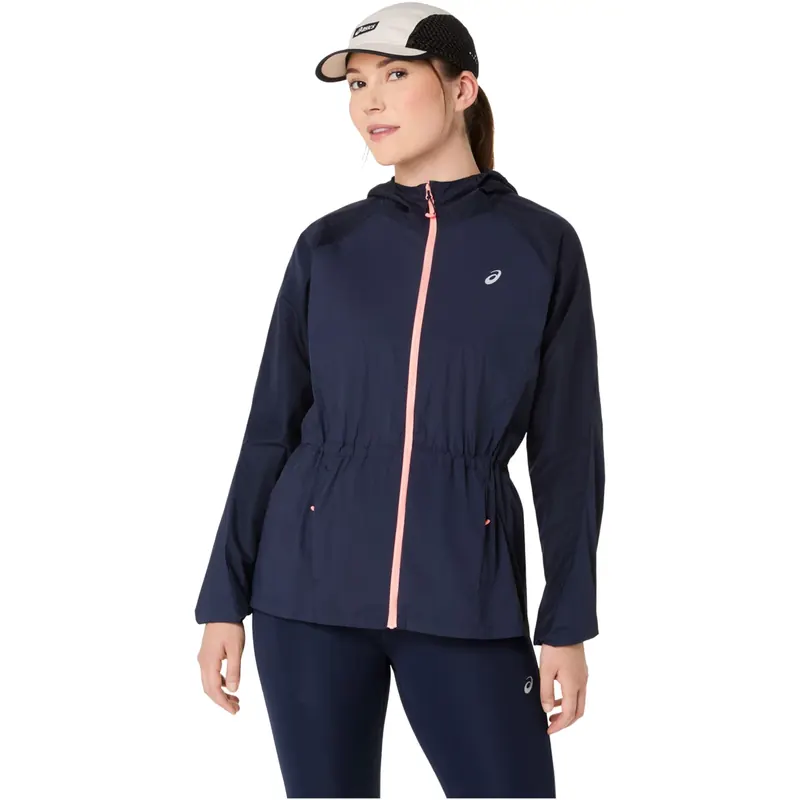 ASICS Road Packable Jacket 2012D076-400, Damskie, Granatowe, kurtki, nylon, rozmiar: S