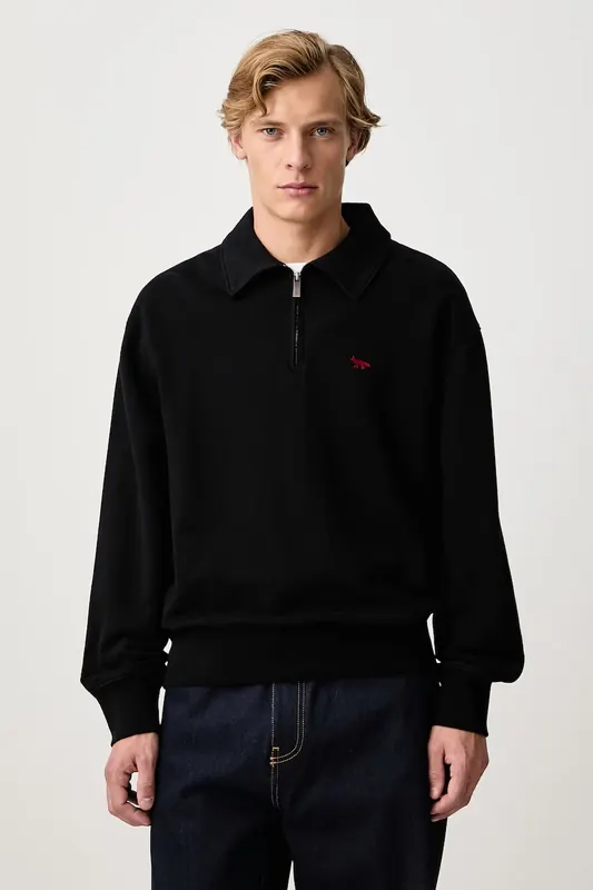Maison Kitsuné  Profile Fox bluza męska bawełniana z elastanem