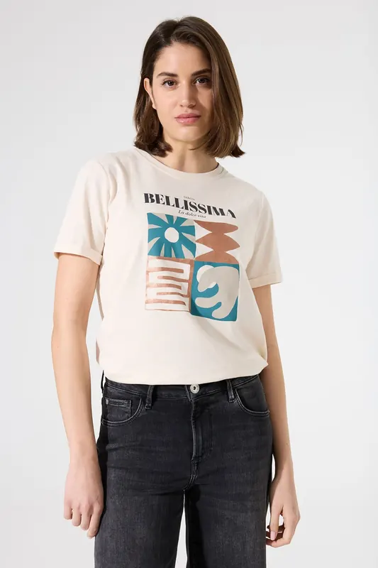 Garcia Ladies T-shirt Ss Whitecap Maat: XXL | Tops Outlet | Dames | Blauw