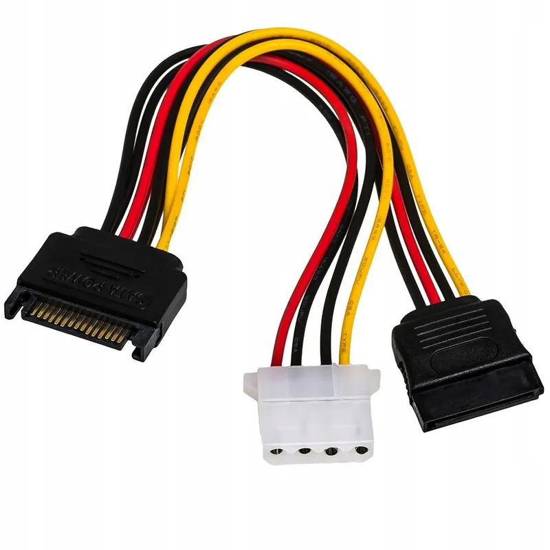 Akyga Przejściówka Kabel Adapter Do Sata Hdd Ssd Molex 015M Szybki Transfer