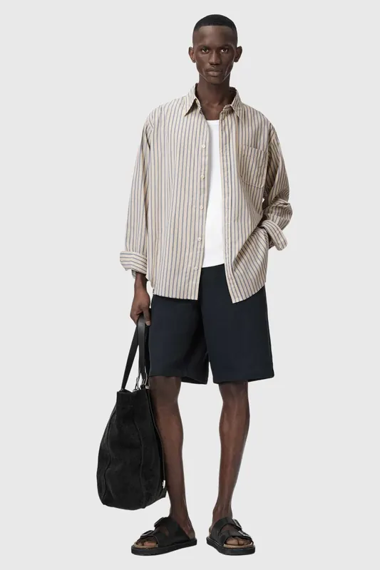 AllSaints Roma Ls Shirt Sherbert Yellow Maat: S | Casual Overhemden Outlet | Heren | Beige