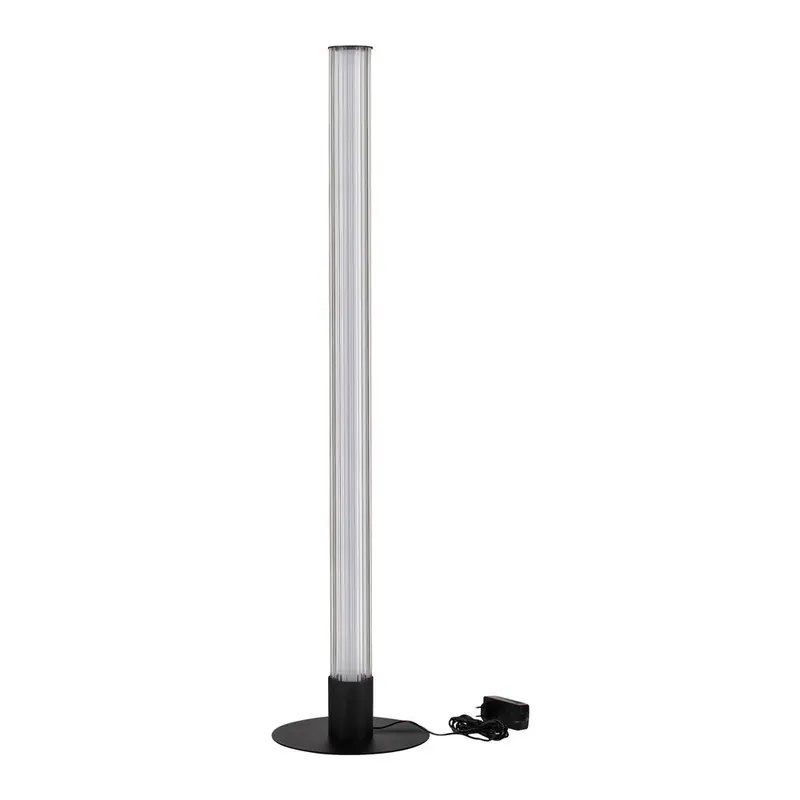Aluminiowa lampa stojąca LED ze ściemniaczem w kolorze matowej czerni ze szklanym kloszem (wysokość 130 cm) Glovia – Nova Luce