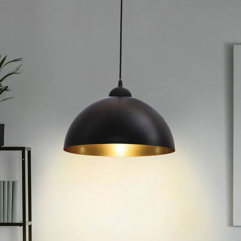 Zestaw 2 żyrandoli Goldi, czarno-złote, Ø 30 cm, metal, E27