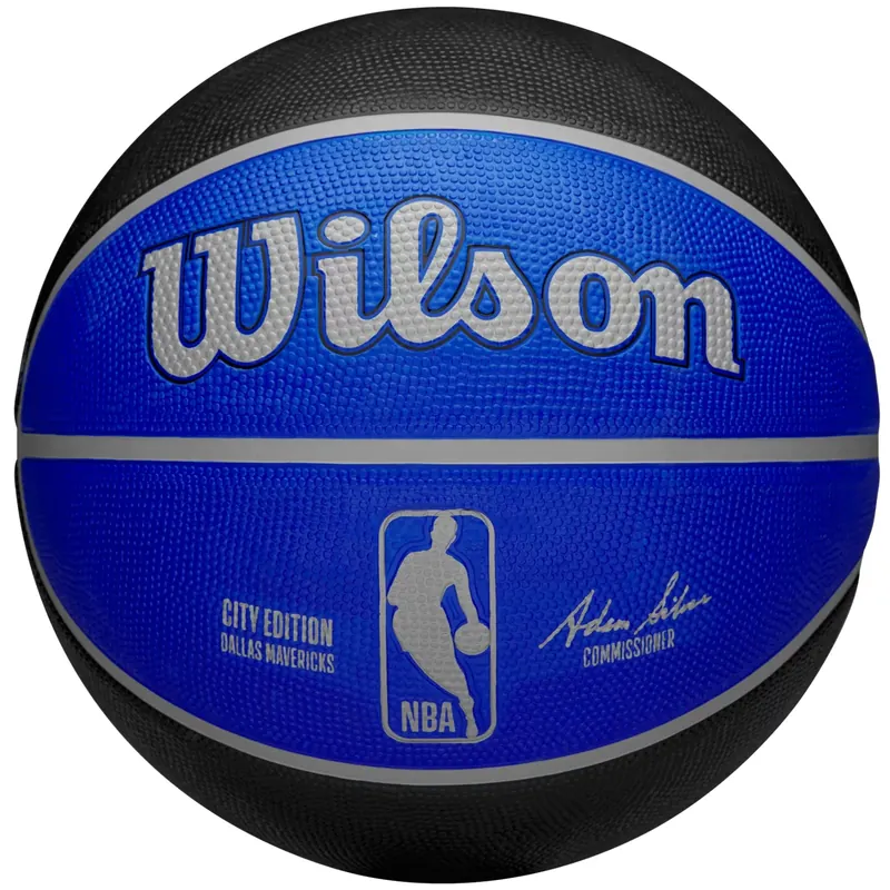 Wilson NBA Team City Edition Dallas Mavericks Out Ball WZ4024207XB, Unisex, Niebieskie, piłki do koszykówki, Guma, rozmiar: 7